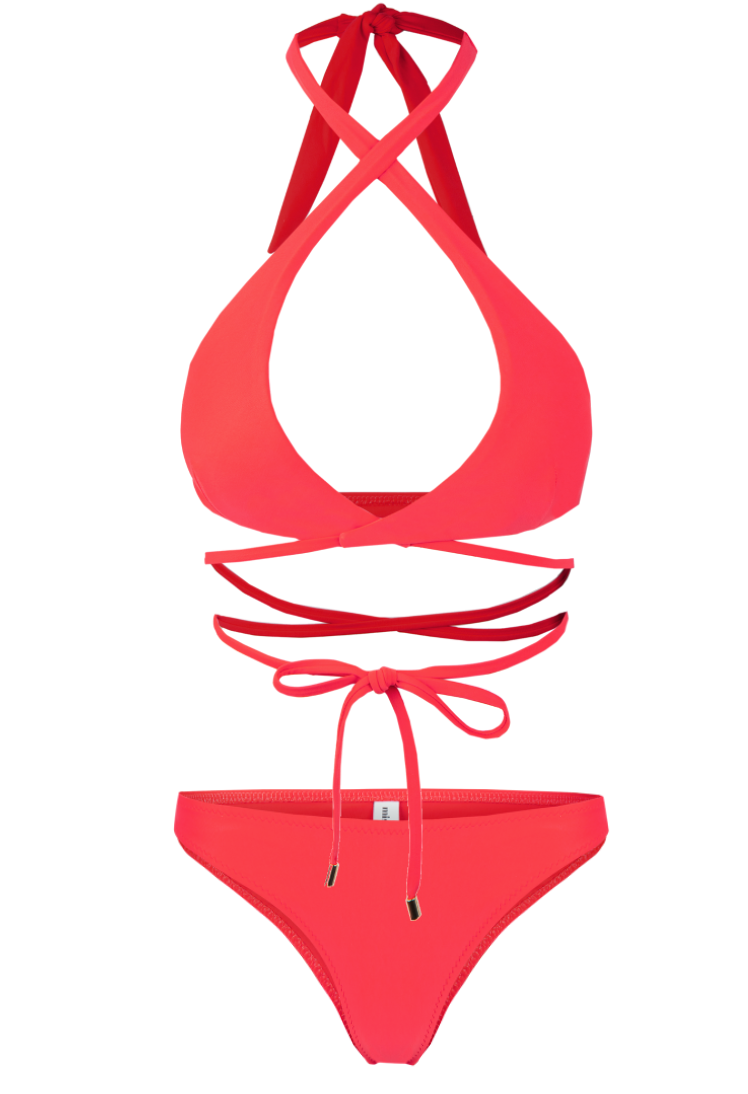              Errin two-piece swimsuit, red