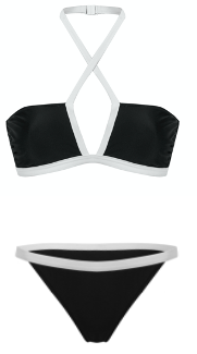                    Brigitte Bikini, Black/White