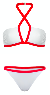           Brigitte Bikini, White/Coral