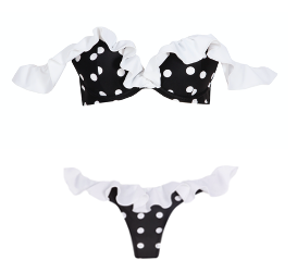                         Loren two-piece swimsuit, Black/White Polka Dot