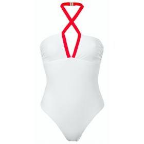            Brigitte swimsuit, white/coral