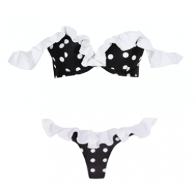          Loren two-piece swimsuit, Black/White Polka Dot