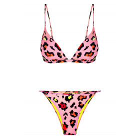       Rachel two-piece swimsuit, pink leopard